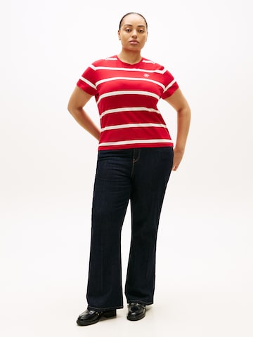 Tricou de la Tommy Hilfiger Curve pe roșu