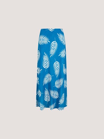 Apricot Tropical Leaf Bias Maxi Skirt ' ' in Blau