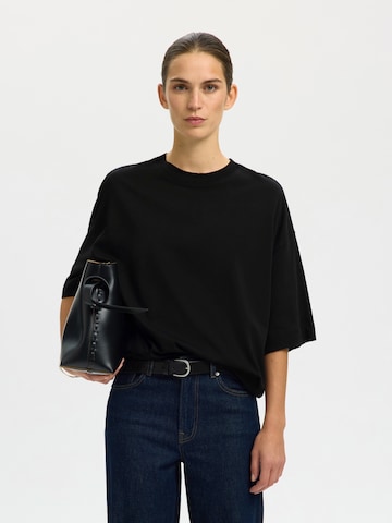 SELECTED - Camiseta en negro: frente