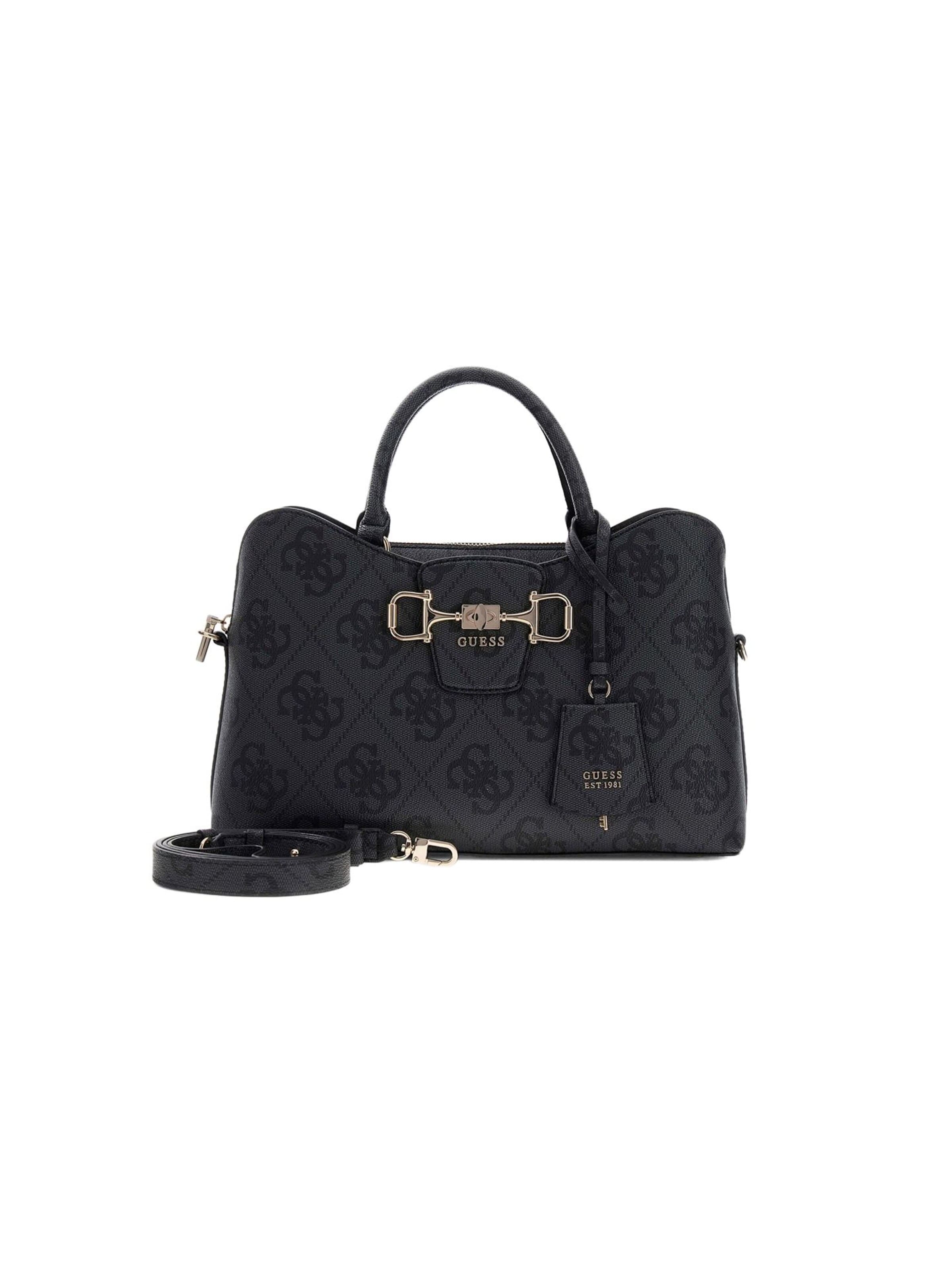 GUESS - Bolso de mano 'Janie Logo Girlfriend Satchel' en gris
