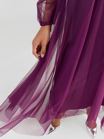 Frock and Frill Evening Dress in Purple
