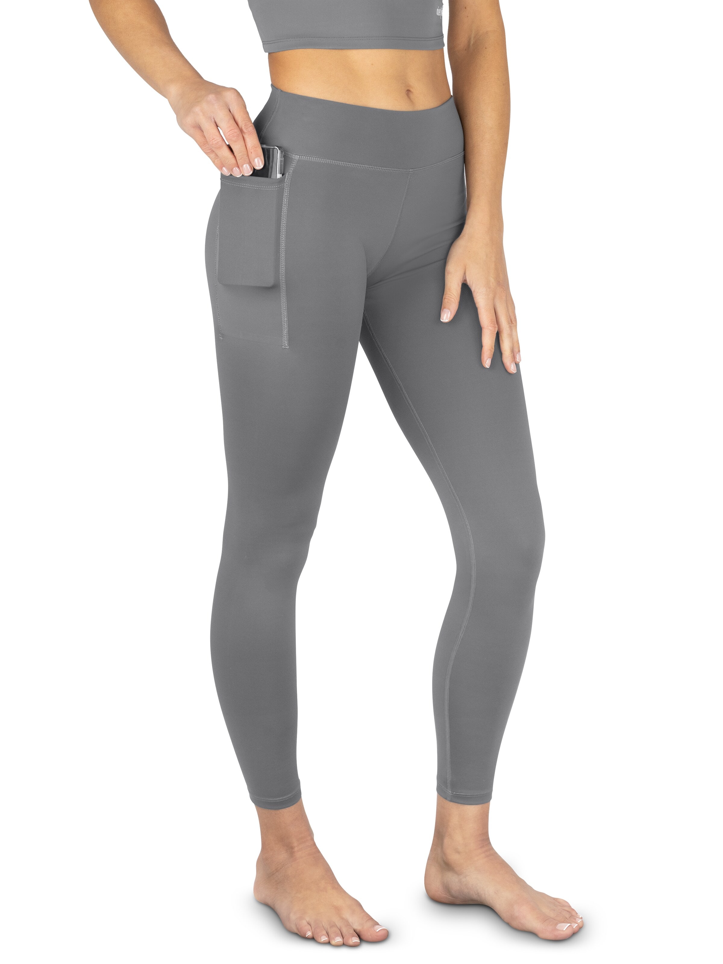 Circle Five Skinny Leggings 'Shapinghose Sportleggings mit Taschen' in Grey: front