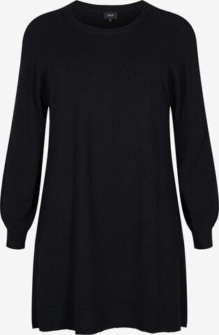 Zizzi Úpletové šaty 'Mella' – černá: přední strana