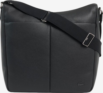 LACOSTE - Bolso de hombro en negro: frente