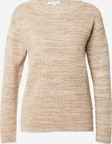 Pull-over TOM TAILOR en beige : devant