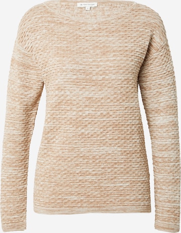 TOM TAILOR Sweater in Beige: front