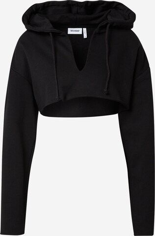 WEEKDAYSweater majica 'Sk8' - crna boja: prednji dio