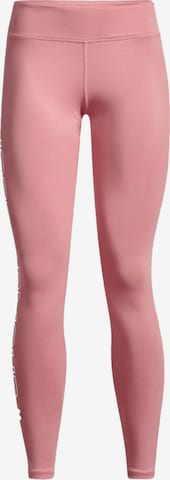 UNDER ARMOUR Skinny Workout Pants 'Favorite' in Pink: front