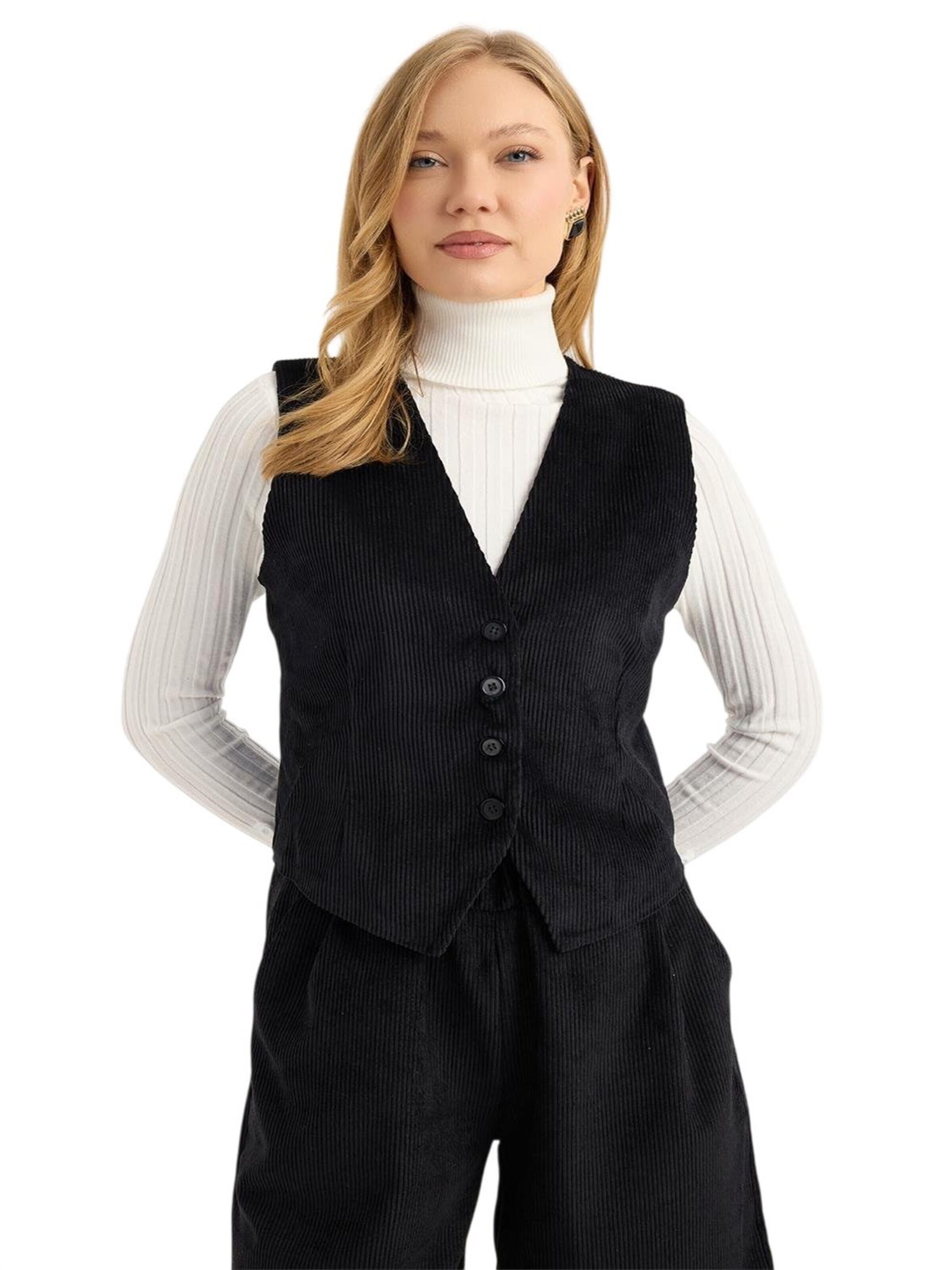 HOME STORE Suit vest in Black: front