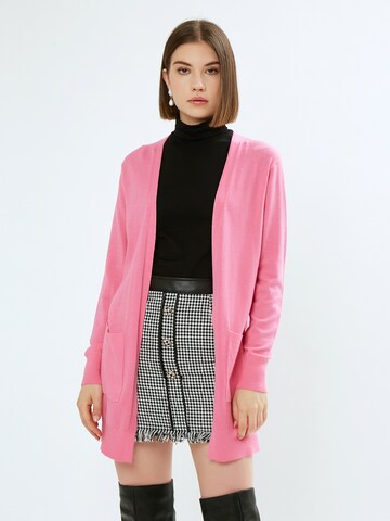 Influencer Cardigan i pink: forside