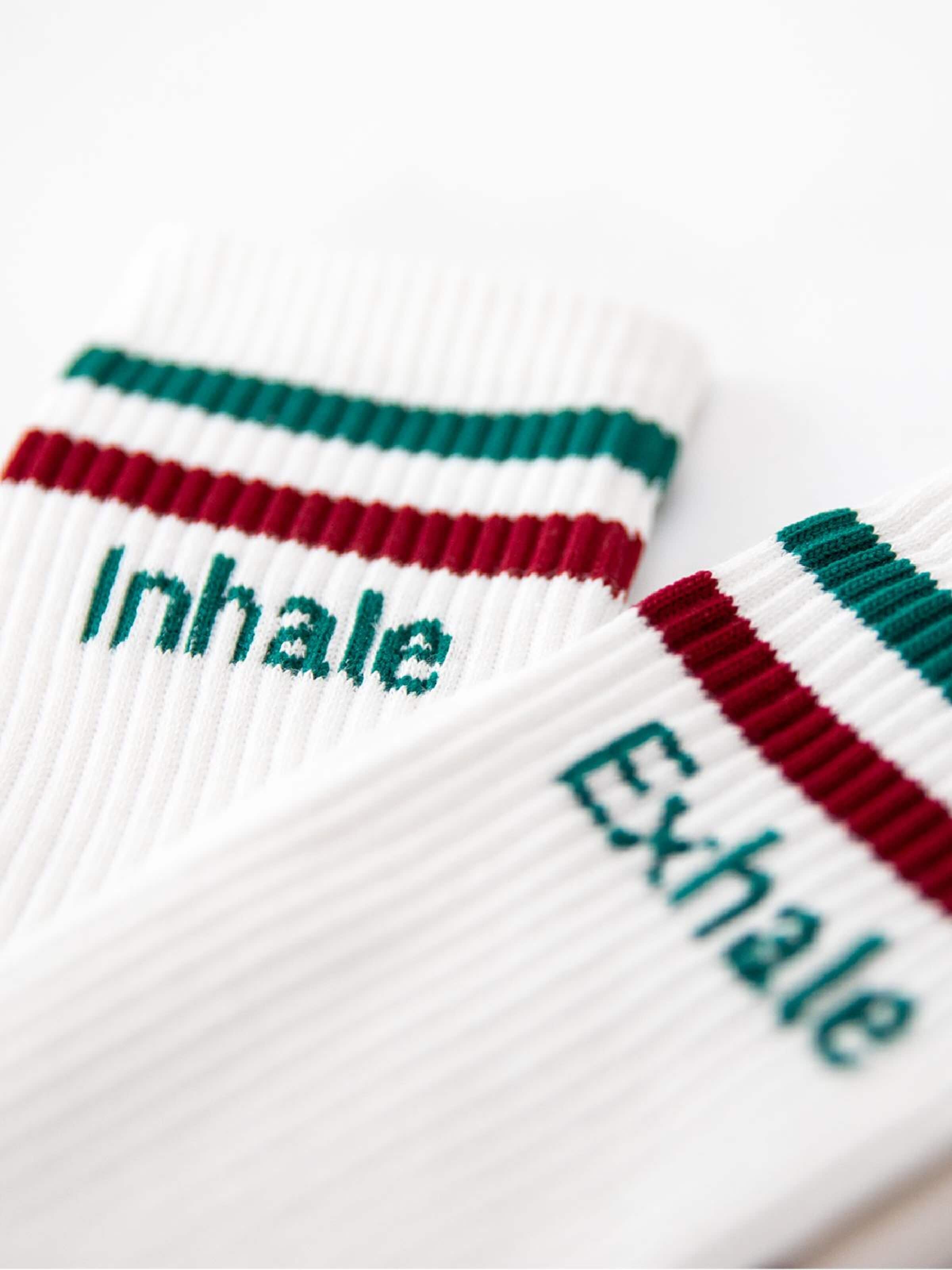 Divasya Socks 'Inhale Exhale' in Red