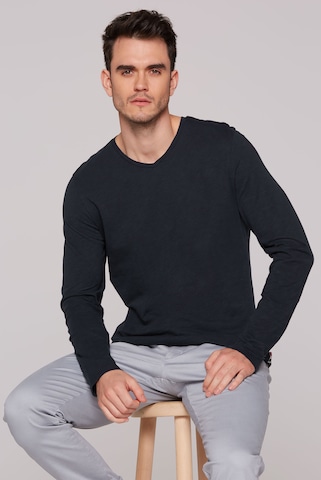 CMPD Longsleeve mit V-Neck in Blau: Vorderseite
