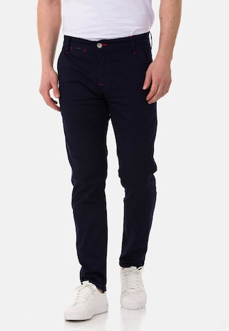 CIPO & BAXX Regular Chino Pants in Blue: front