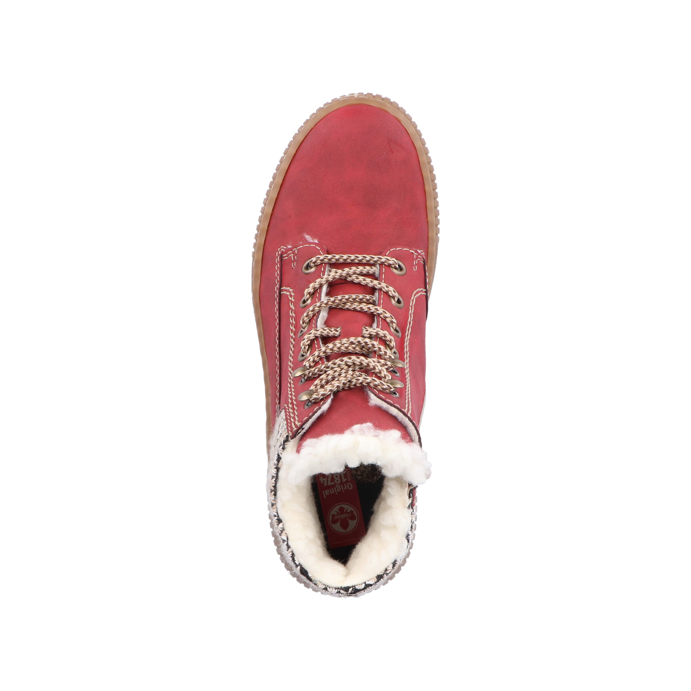 Rieker Botki sznurowane w kolorze czerwony