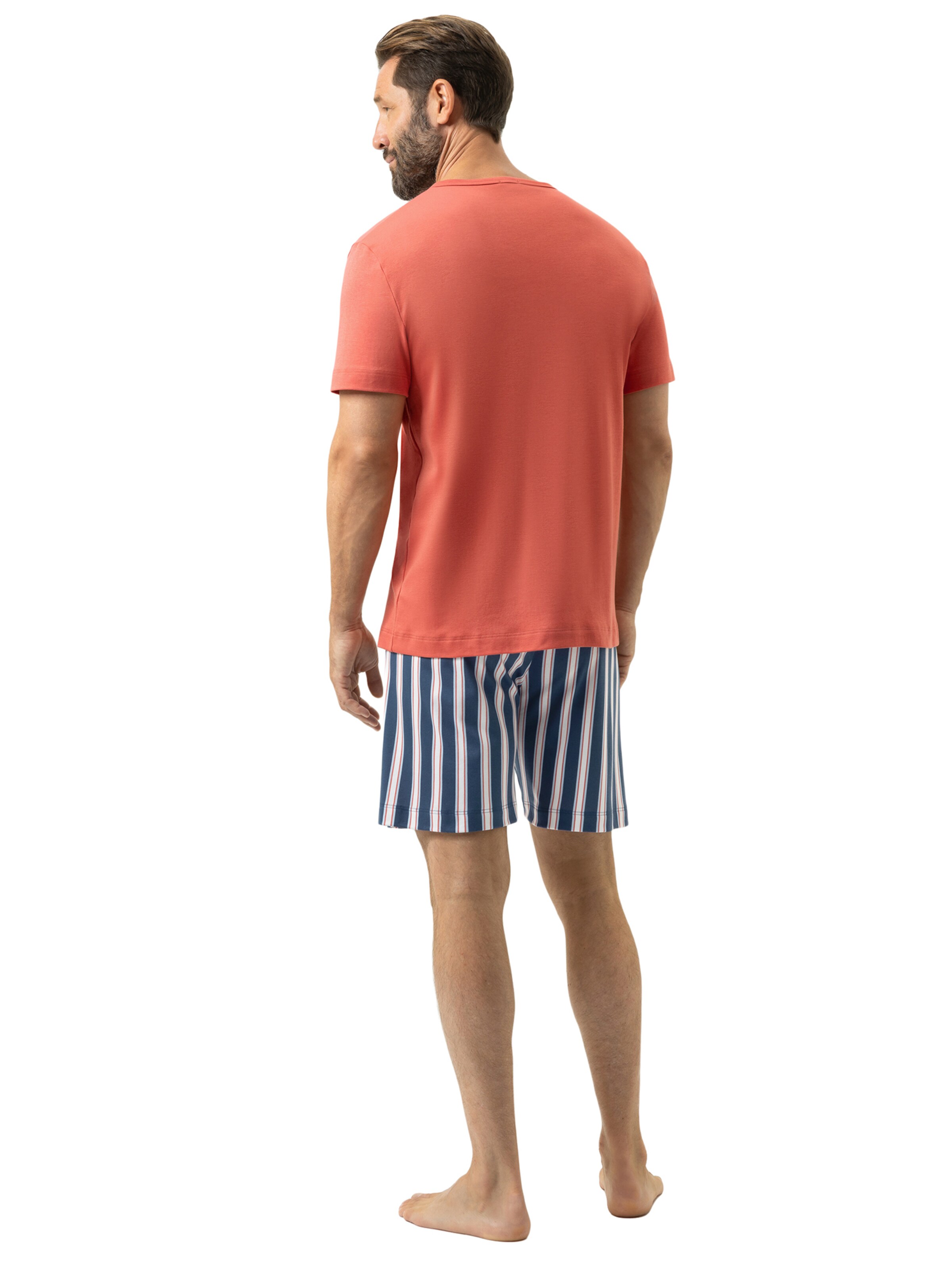 Pyjama court 'Bold Coral Stripes' Mey en orange