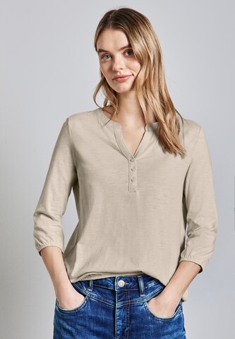 STREET ONE Jersey-Shirt in Beige: Vorderseite
