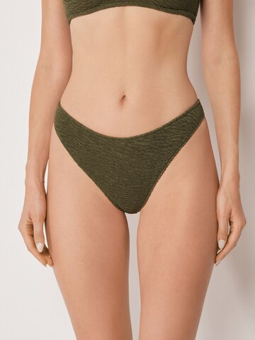 CALZEDONIA Bikini Bottoms 'Crinkle Waves' in Green: front