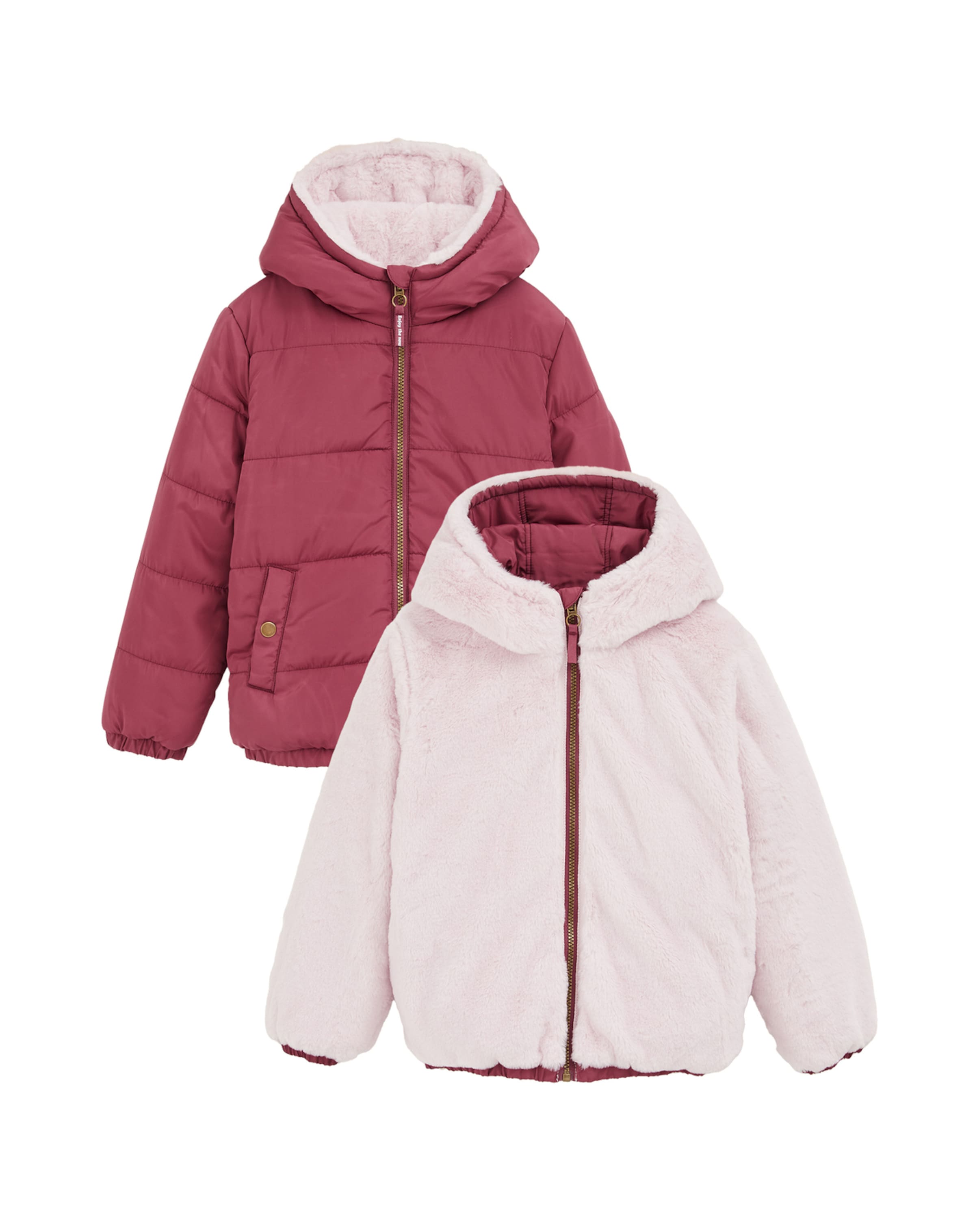 WE Fashion Φθινοπωρινό και ανοιξιάτικο μπουφάν σε ροζ: μπροστά