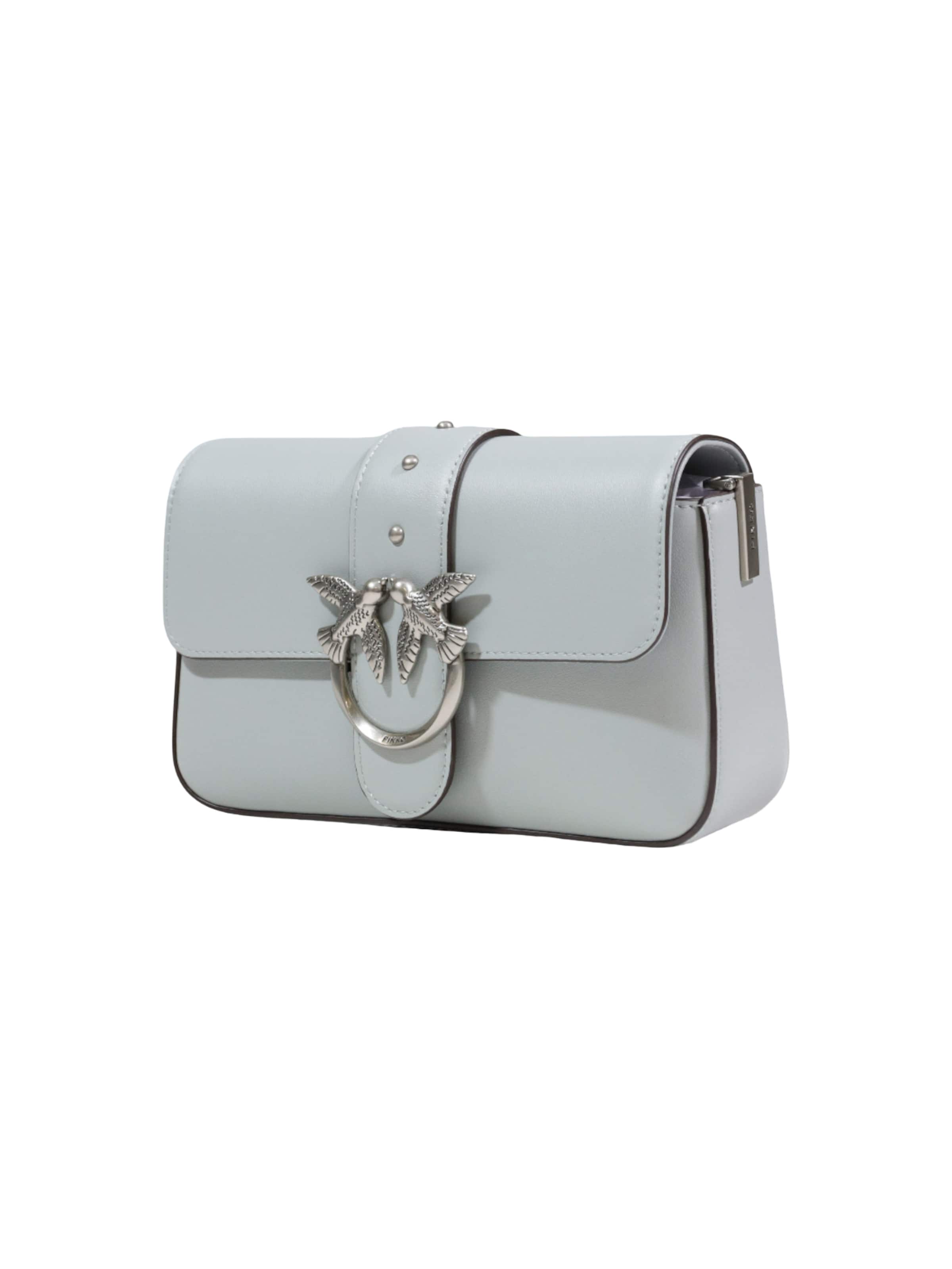 PINKO Skuldertaske 'LOVE ONE MINI SLOUCHY FL VITELLO 104340 A0QO' i hvid