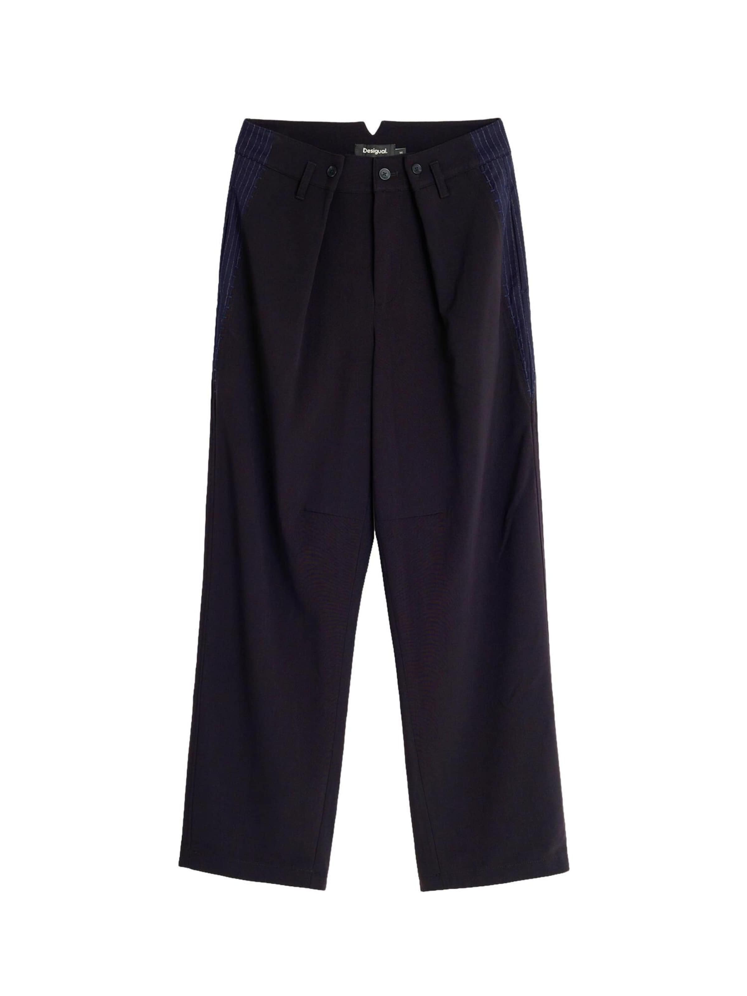 Desigual - regular Pantalón plisado en negro: frente