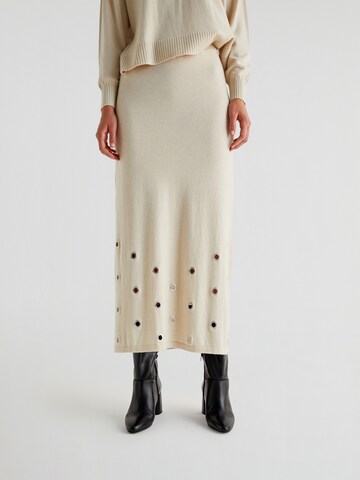 Scalpers Skirt in Beige: front