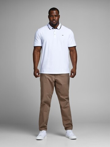 Coupe slim Pantalon chino 'Marco' Jack & Jones Plus en beige : devant