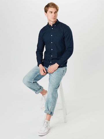 JACK & JONES Slim Fit Hemd 'Oxford' in Blau