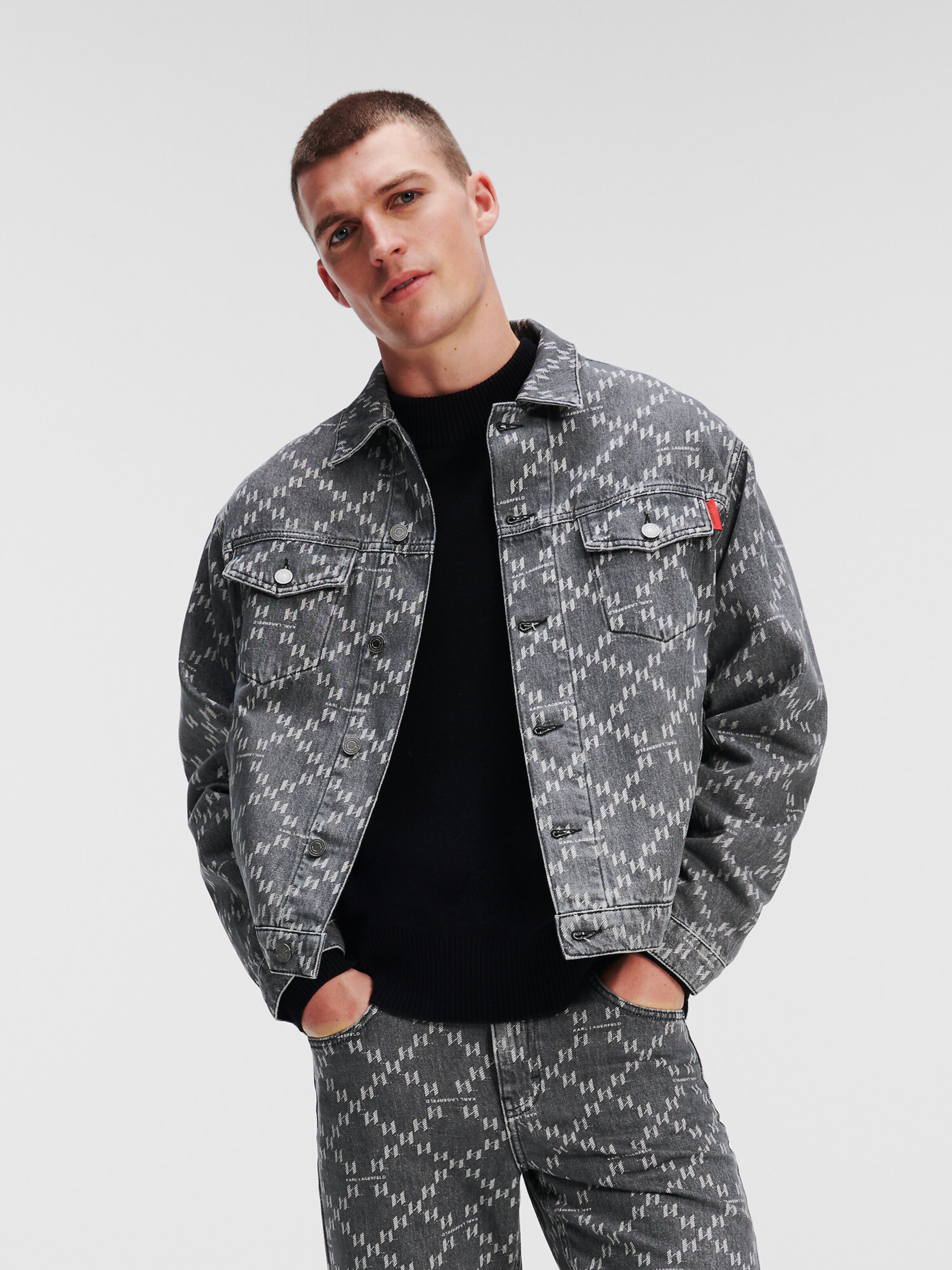 Veste mi saison Karl Lagerfeld en Gris Denim ABOUT YOU