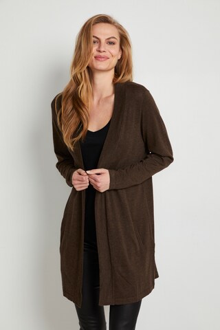 CULTURE Knit Cardigan 'Annemarie' in Brown: front