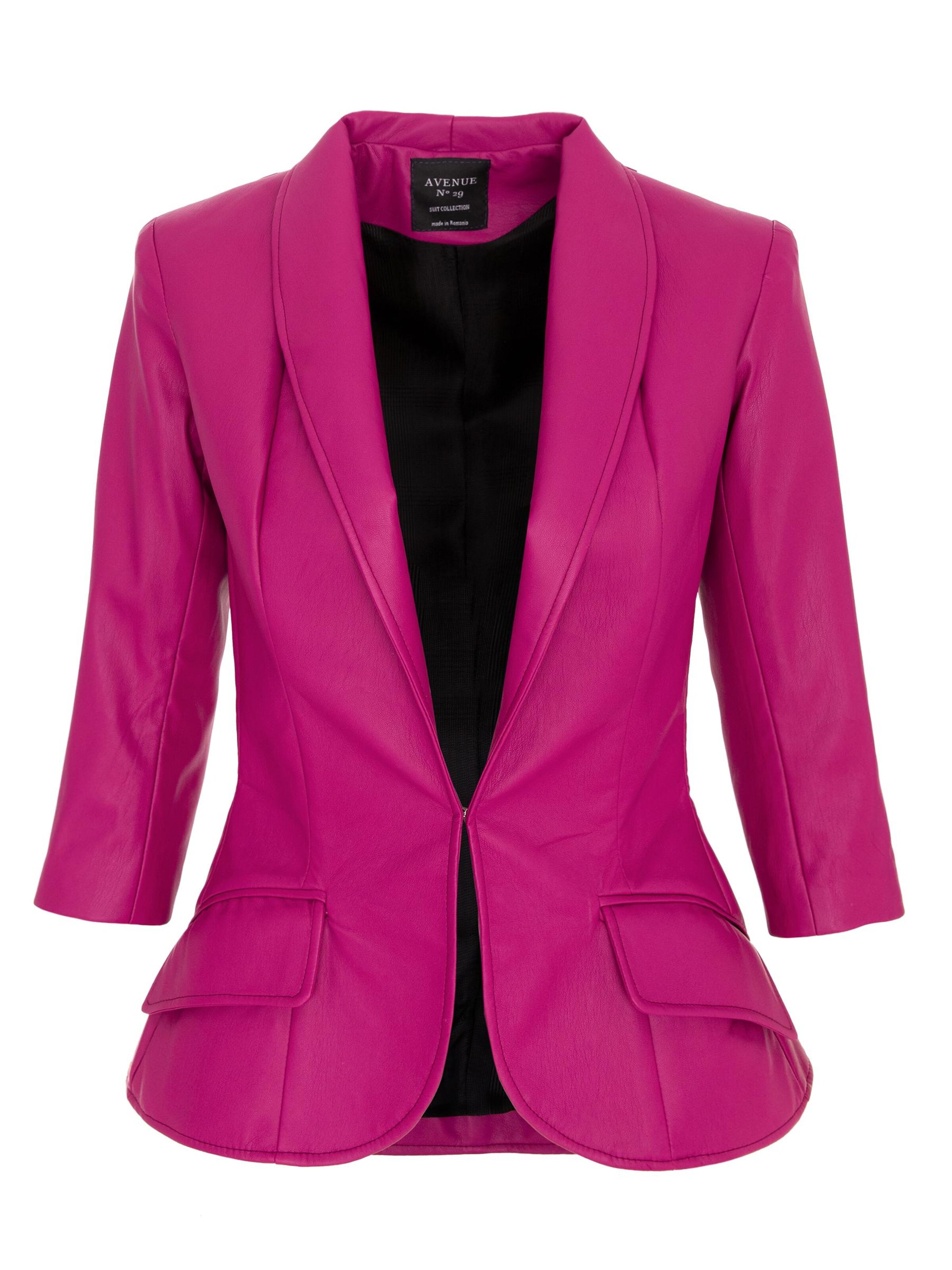 AVENUE N°29 Blazers 'Structured Eco Leather Blazer' in Roze: voorkant