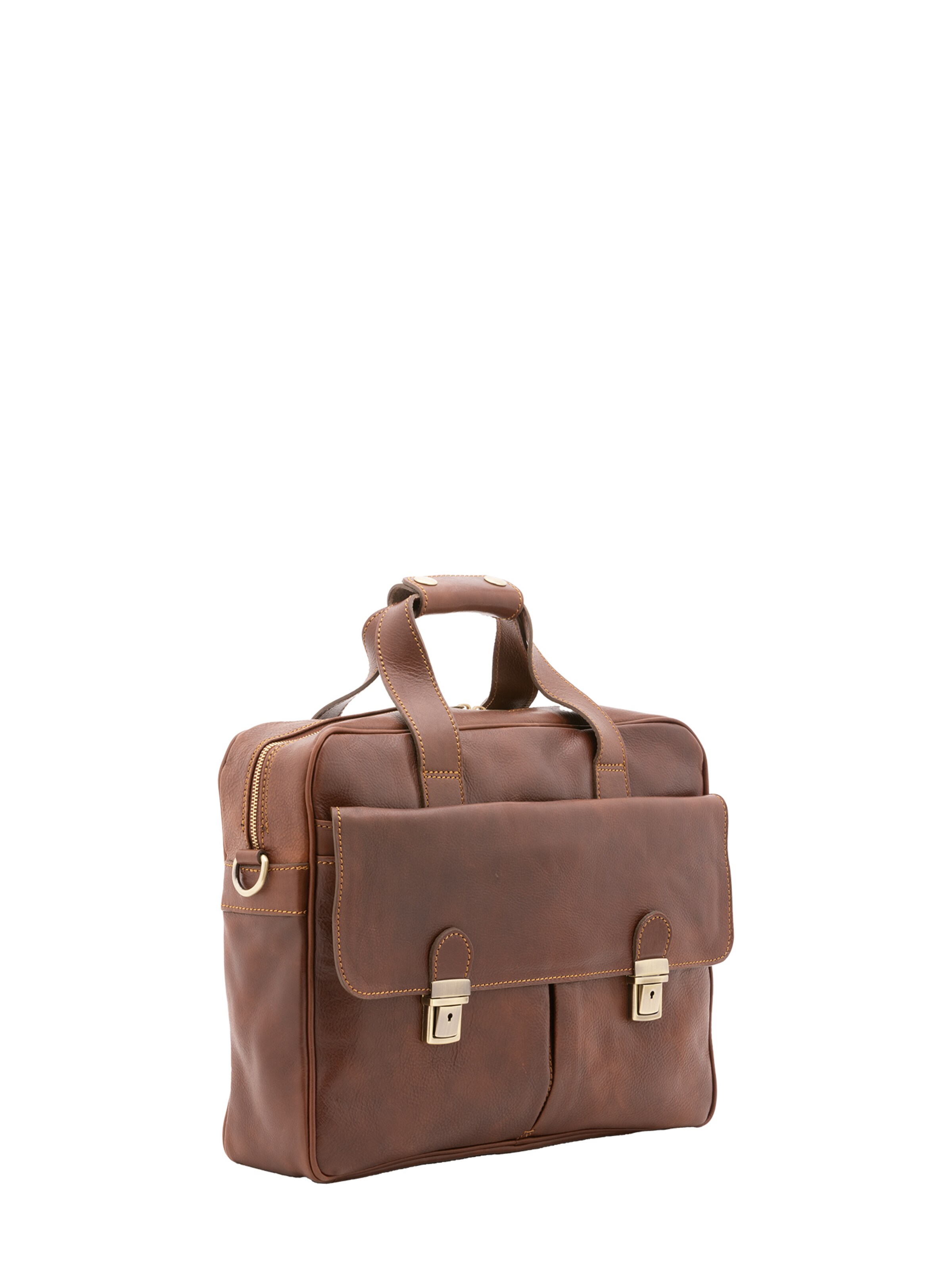 Borsa portadocumenti di Viola Castellani in marrone: frontale