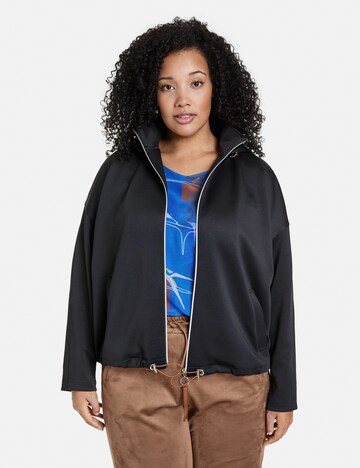 SAMOON Between-Season Jacket in Blue: front