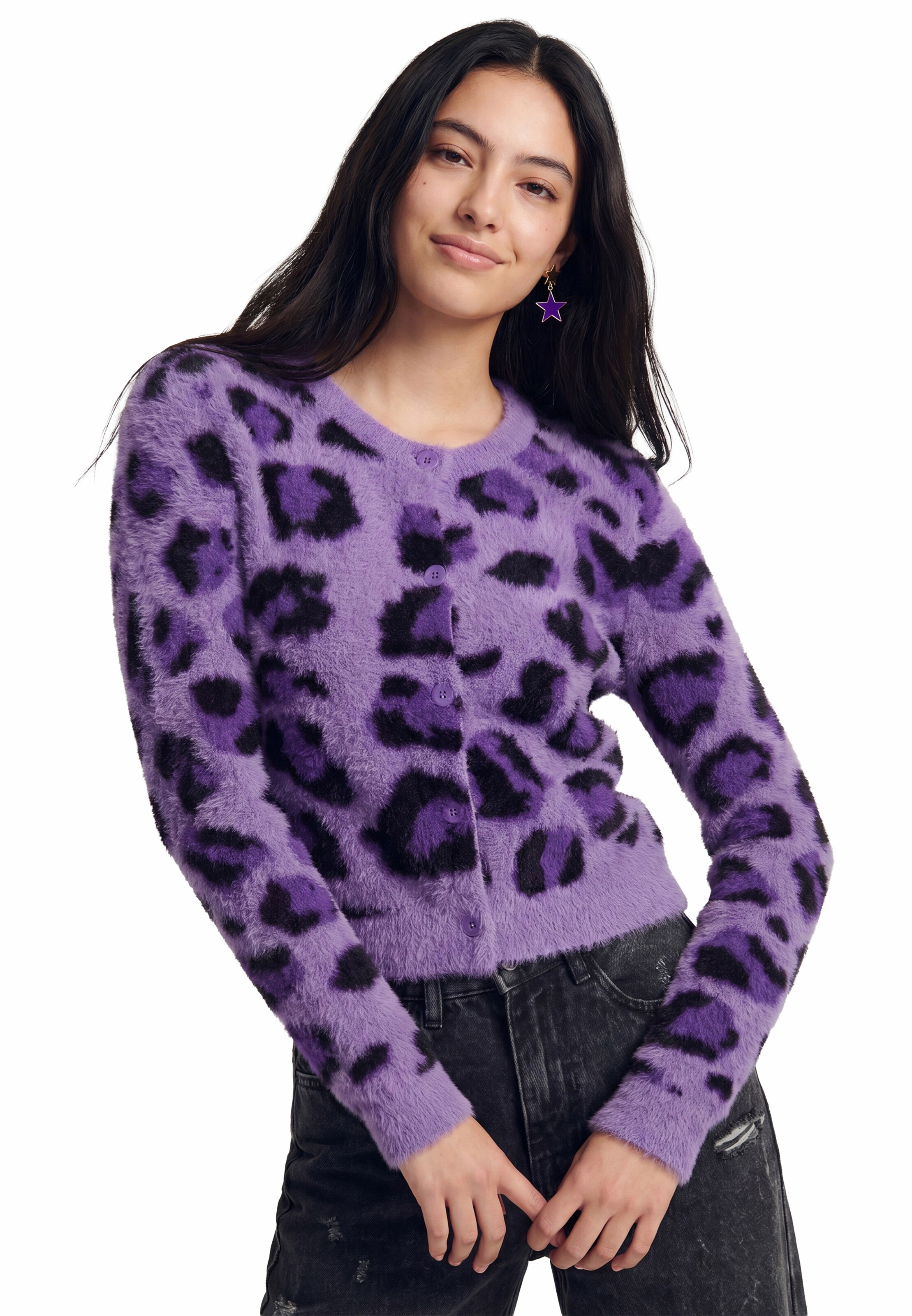 myMo ROCKS - Casaco de malha em roxo: frente