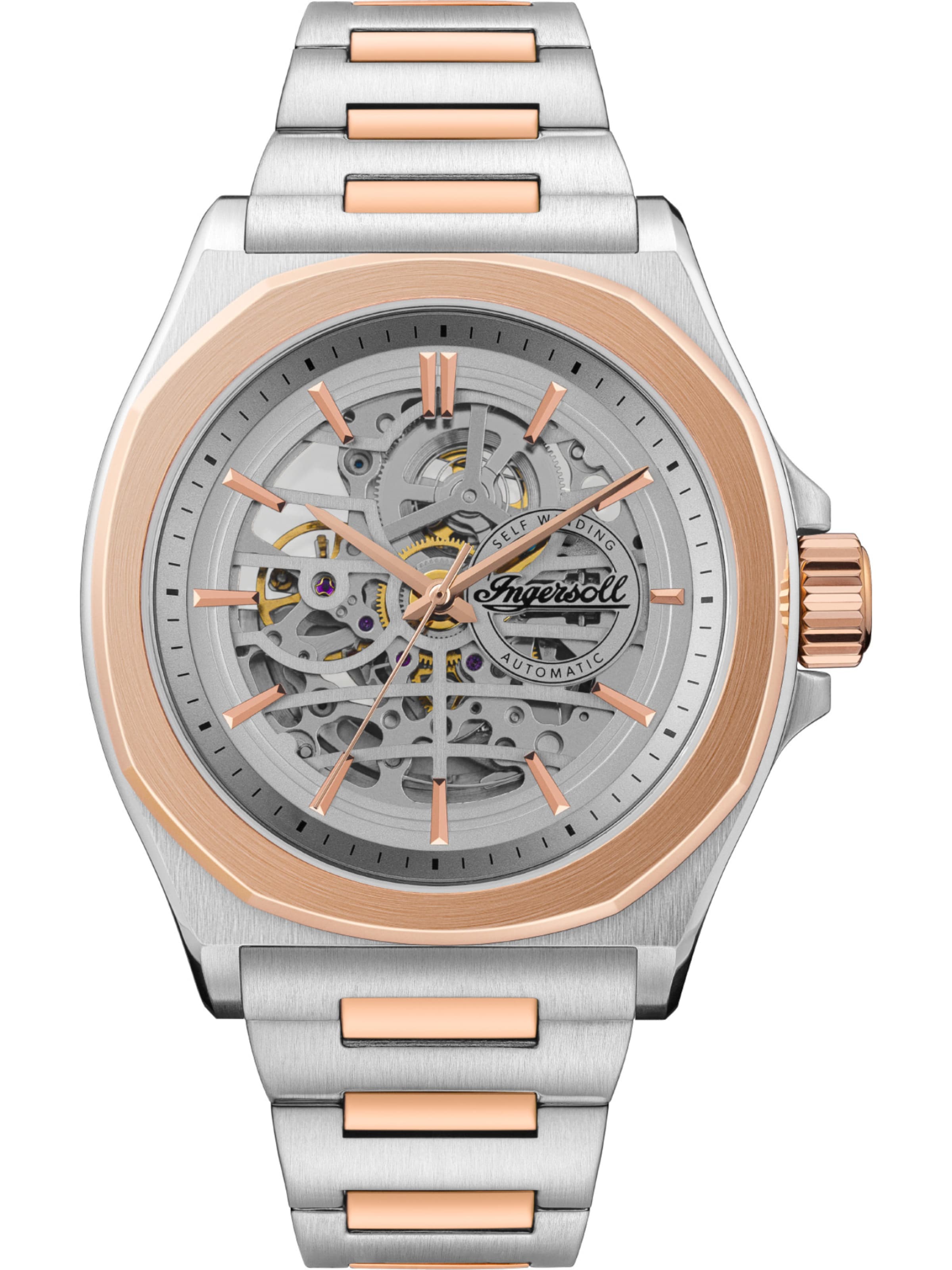 Montre à affichage analogique INGERSOLL en argent : devant