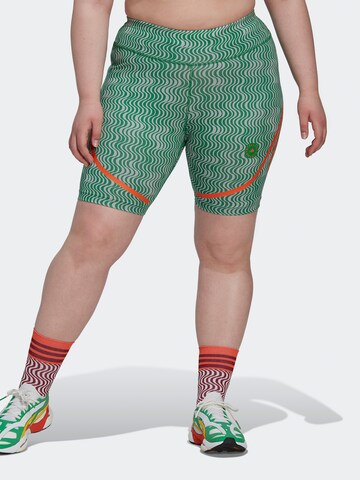 Skinny Pantaloni sportivi 'Truepurpose Printed Cycling ' di ADIDAS BY STELLA MCCARTNEY in verde: frontale