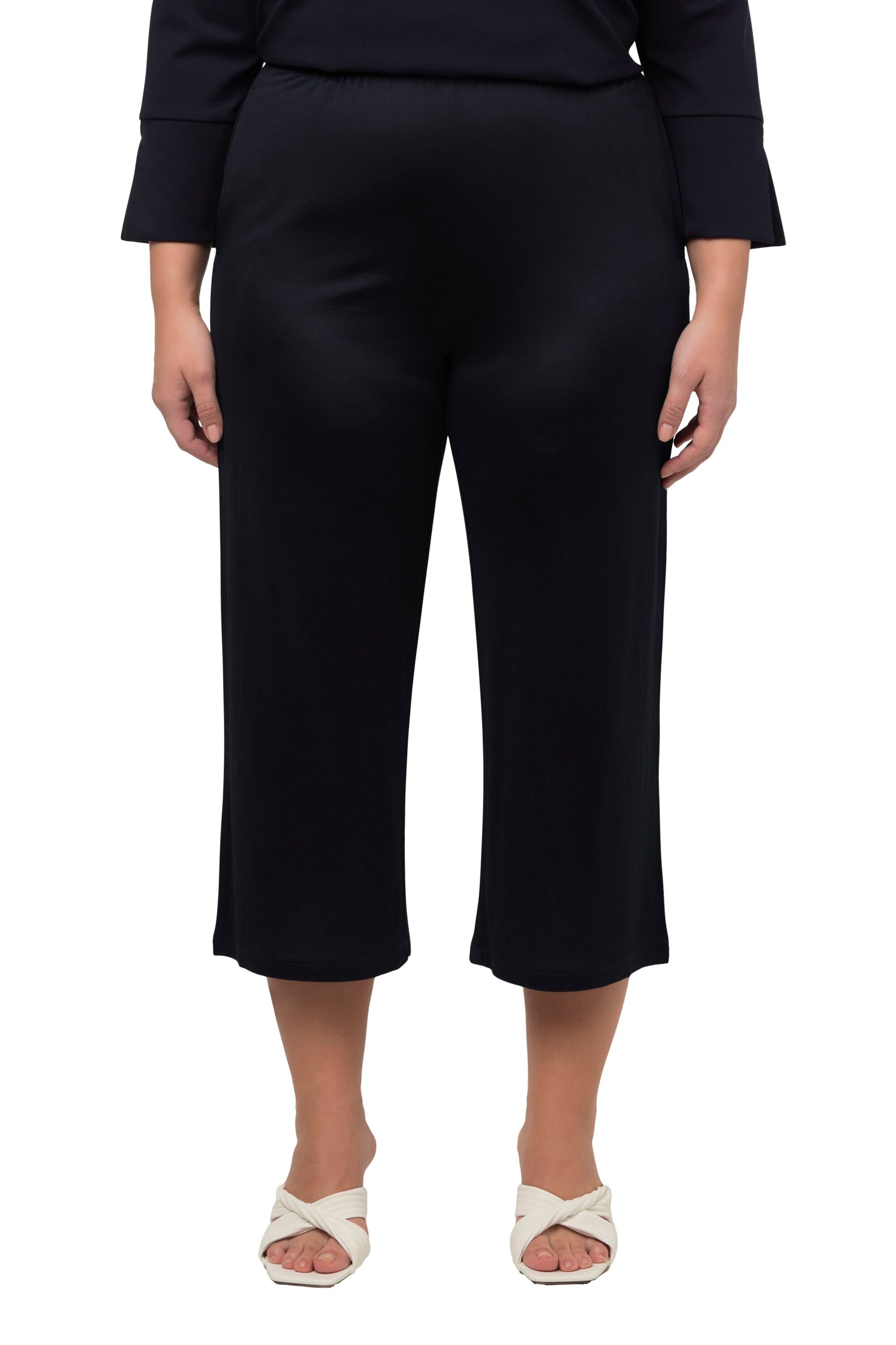 Ulla Popken Wide Leg Hose in Blau: Vorderseite