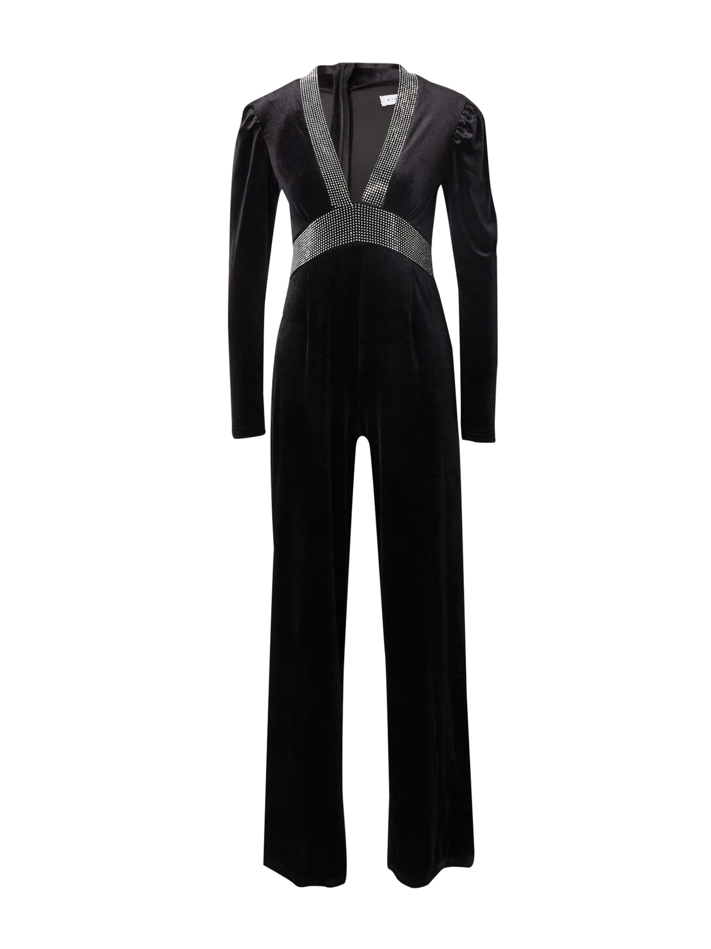 Warehouse Kezeslábas 'Hotfix' - fekete: elől