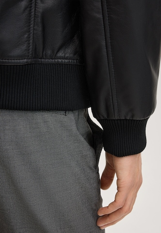 JOOP! Jeans Lederjacke 'Akil' in Schwarz