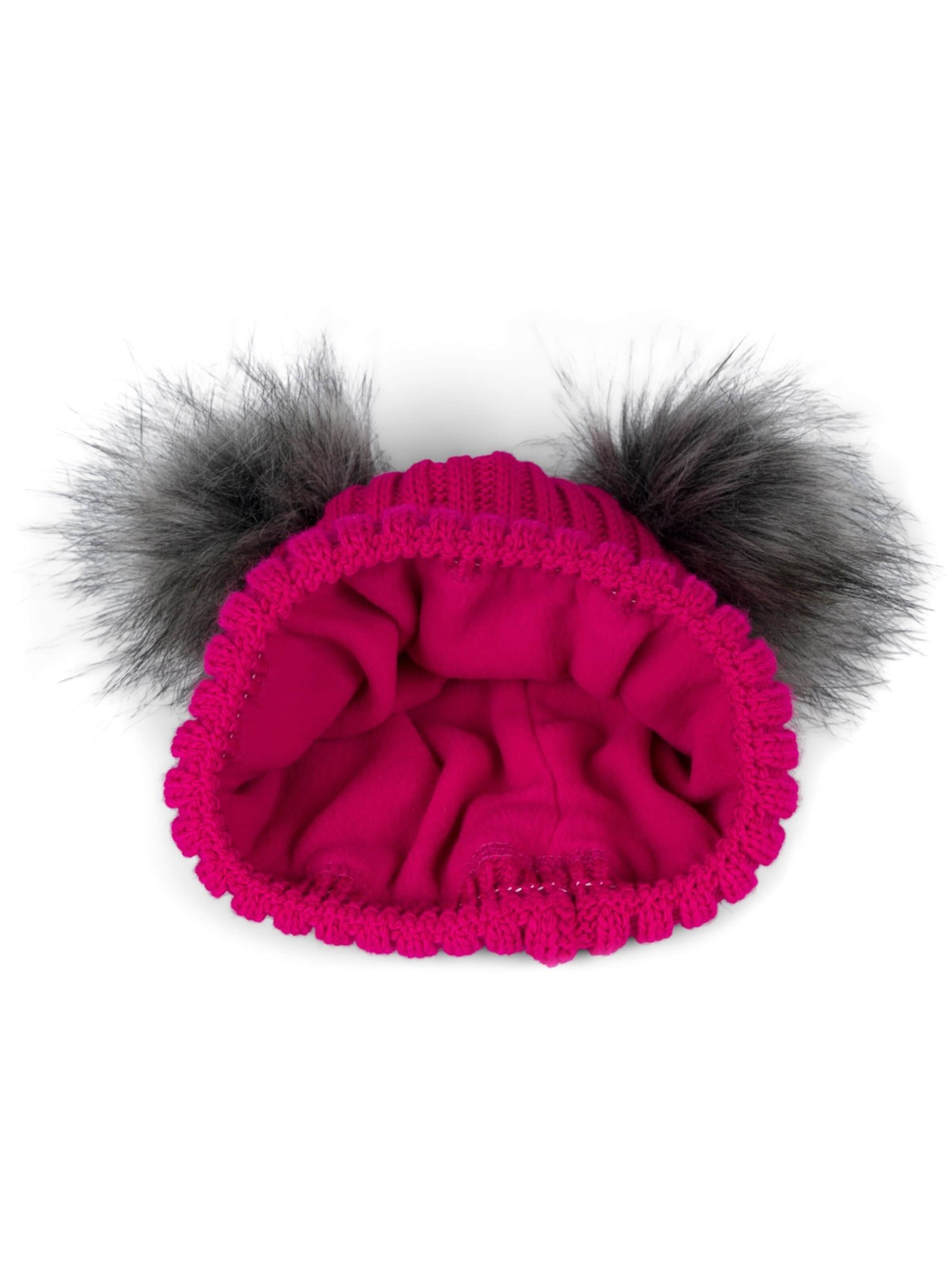 styleBREAKER Mütze 'Kinder Bommelmütze mit zwei Bommel'‌‌‌‌‌ in Pink