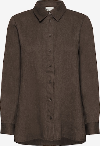 ICHI - Blusa 'KIRSE' em castanho: frente