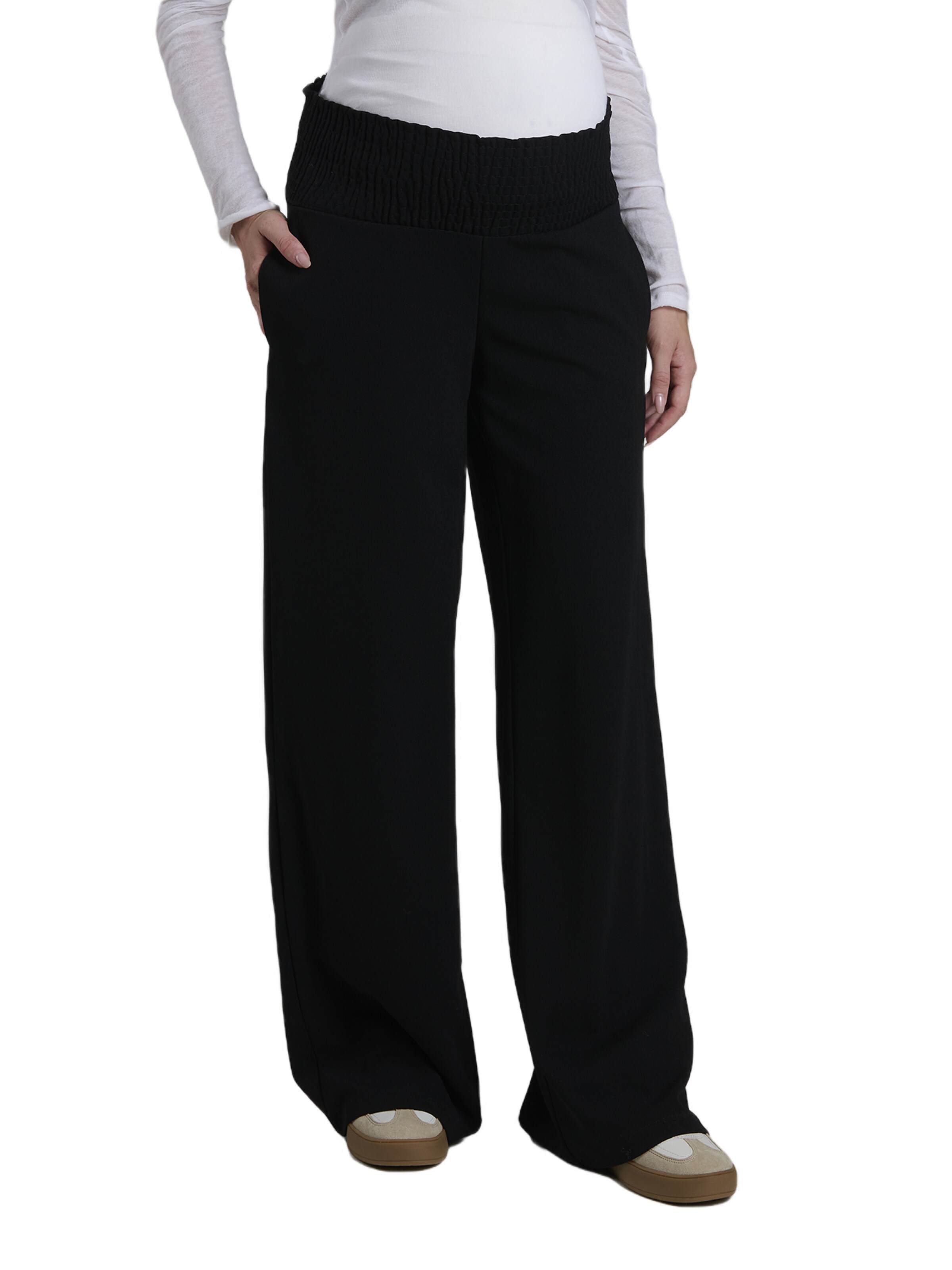 Wide Leg Pantalon LYN MAMA en noir : devant