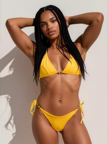 pan y mar Triangel Bikini 'Triangle Bikini with beads Set'‌‌‌‌ in Gelb: Vorderseite