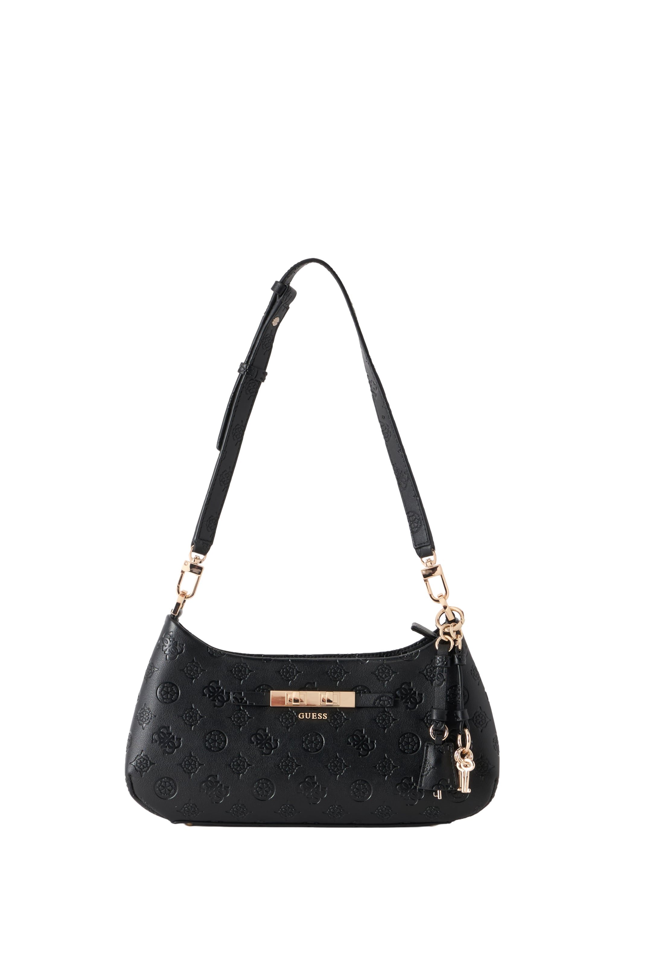 GUESS Τσάντα ώμου 'Carmella' σε μαύρο: μπροστά