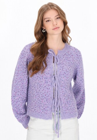 MYMO Knit cardigan in Purple: front
