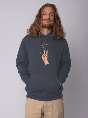 Felpa 'Spread Love' di Watapparel in grigio: frontale