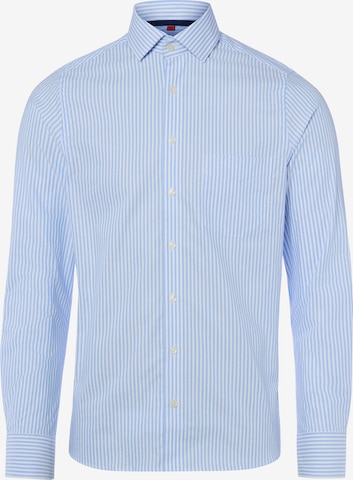 Coupe slim Chemise business Finshley & Harding en bleu : devant