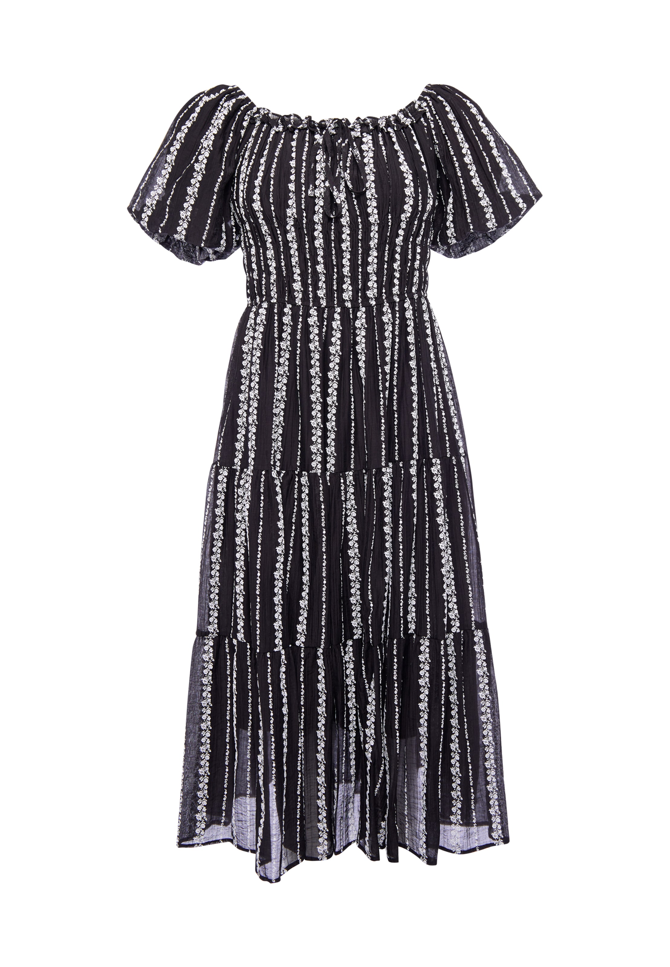 Usha - Vestido em preto: frente