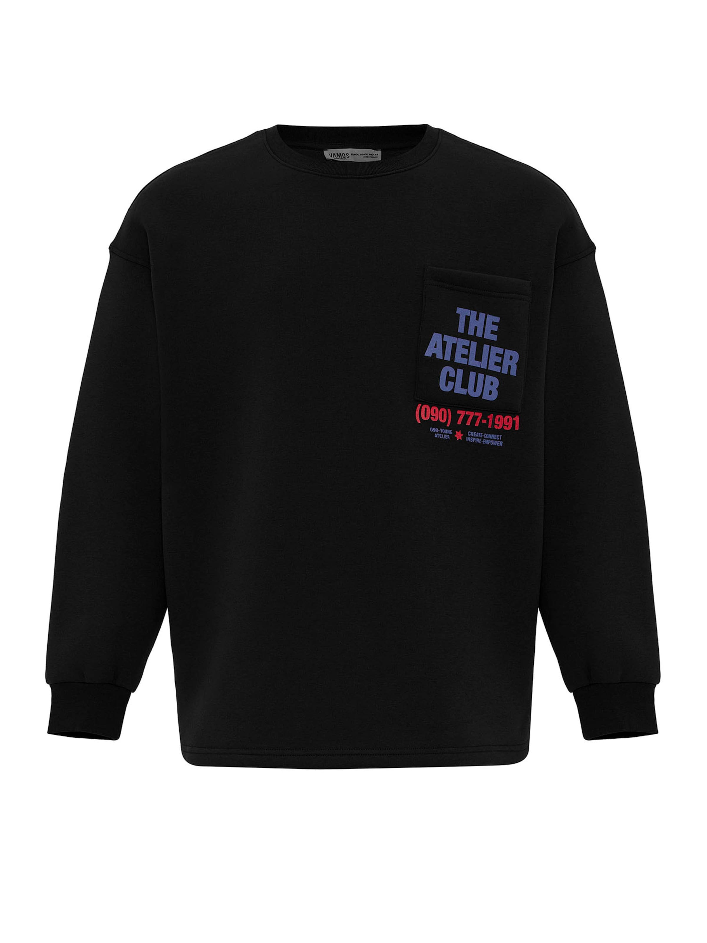 VAMOS CLO Μπλούζα φούτερ σε μαύρο: μπροστά