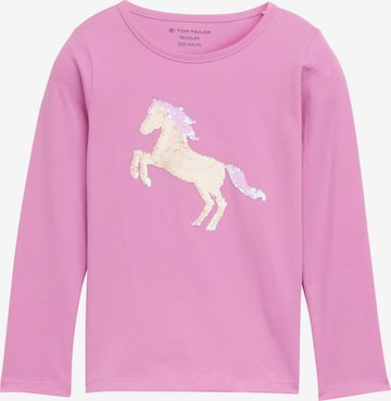 T-Shirt TOM TAILOR en rose : devant