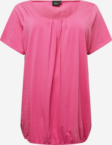 Zizzi Shirts 'POLLY' i pink: forside